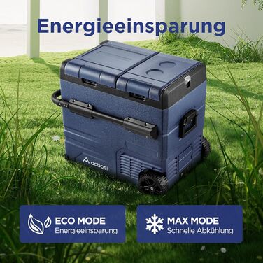 Автомобільний компресорний холодильник AAOBOSI 45L з Wi-Fi, USB-зарядкою, LED-підсвіткою, 12/24V/220V. Для авто, кемпінгу, подорожей (синій)