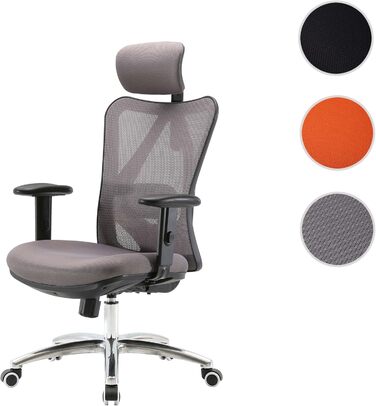 Офісний стіл HWC-J86 Mendler: ергономічне крісло, регульована підтримка попереку, до 150 кг, без підніжки, помаранчевий