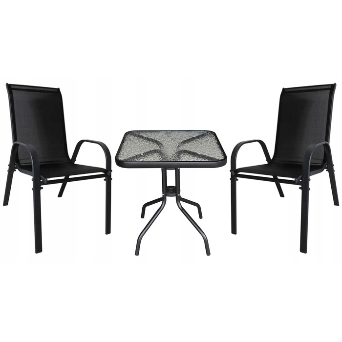 Комплект садових меблів Gotel, метал, чорний, 3 предмети