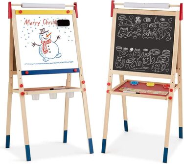 Дитяча мольберт-стіл LIFEZEAL з крейдяною дошкою, дерев'яний, 52.5 x 51.5 x 106.5 см