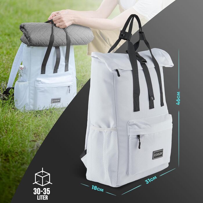 Терморюкзак Coolin' Kühlrucksack 30L: 30 літрів, білий, з відділенням для охолодження. Ідеальний для пікніків, пляжу та походів.