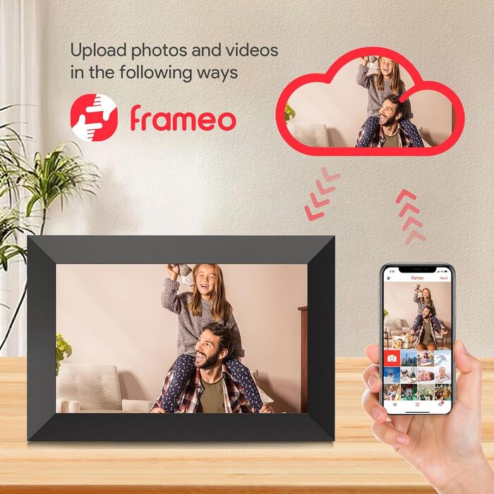 Цифрова фоторамка YUUTY WLAN 10.1 дюймів, 32ГБ, HD IPS LCD сенсорний екран 1280x800, автоматичний поворот, підтримка віддаленого передачі фото