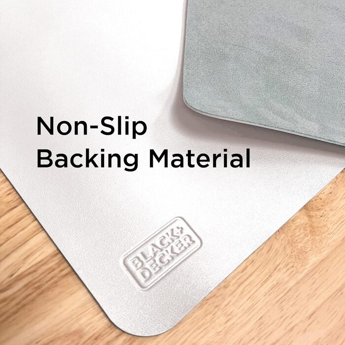 Килимок для столу Black+Decker зі штучної шкіри для клавіатури та миші, захисний підкладник для геймінгу та домашнього офісу (Білий/Сад, 40x81 см)