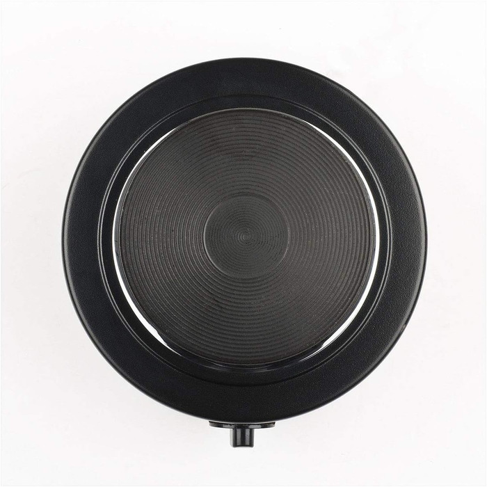 Електрична плитка Girmi PE26 з чавунною поверхнею, 1500 Вт, 5 температурних режимів, діаметр 18,5 см, чорна