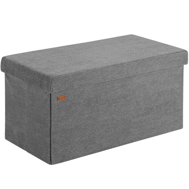 Складаний табурет з м'яким сидінням, антрацитовий колір, 76x38x8 см, МДФ