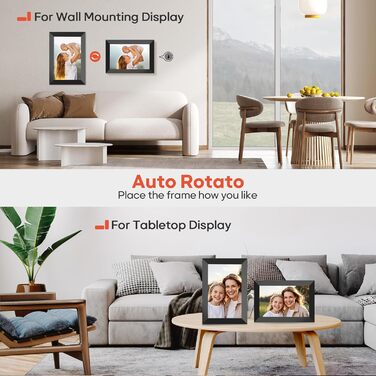 Цифрова фоторамка Frameo WLAN (набір 2 шт), 10.1 дюйма, IPS Touchscreen 1280x800, 32GB пам'яті, з автоматичним поворотом та віддаленою передачею фото