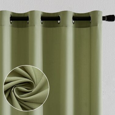 Комплект штор MIULEE Voile з 2 шт. , напівпрозорий, 140x260см, Bean Green