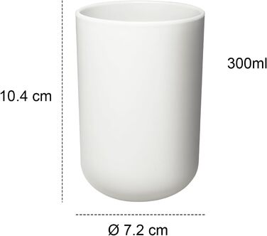 Стакан для зубних щіток Ukaeno 3 шт. , пластиковий, ударостійкий (білий)