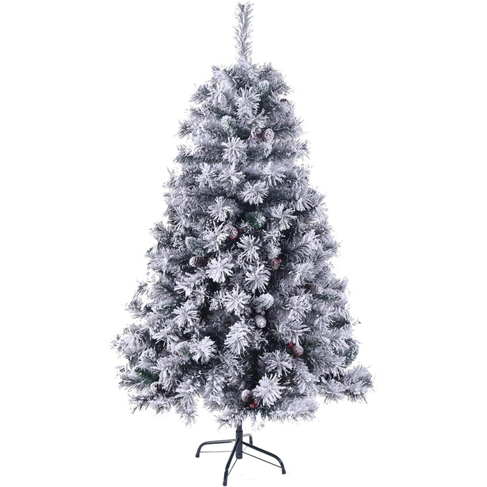 Різдвяна ялинка штучна 150 см ялинка Різдвяна ялинка декоративне дерево штучне дерево металева підставка складна система снігові шишки