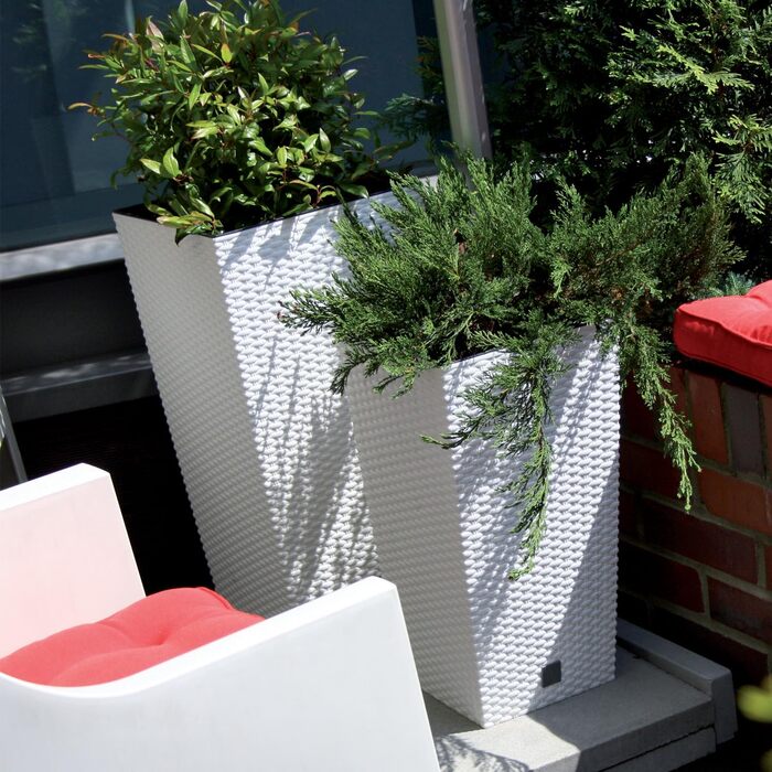 Квітчанка Prosperplast з ротангу, 26.5 x 26.5 x 50 см, білий, для дому та саду