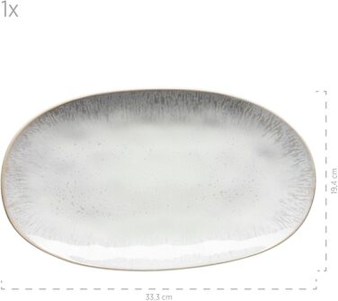 Набір сервірувальних тарілок MSER, керамограніт замороженого зеленого кольору, 39,0 x 21,0 x 25,0 см (білий)