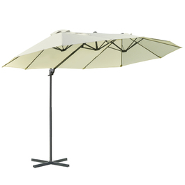 Outsunny Double Parasol Cantilever Parasol Double Parasol з регульованим садовим парасолькою Sunshade Metal Cream White 440 x 270 x 250 см | Аосом