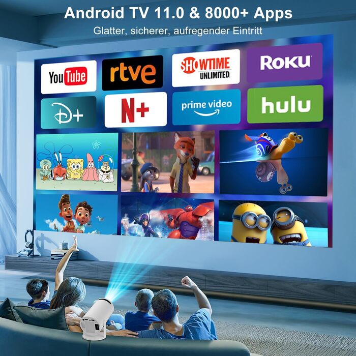 Проектор ZDSSY HY300PRO: Міні проектор 4K, WiFi 6, Bluetooth 5.2, Автофокус, Android/iPhone/PC/Mac/Switch/PS5