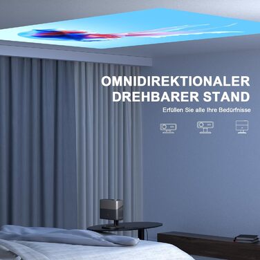 Проектор VISSPL A-28000L 4K з автофокусом та корекцією трапецеїдальних спотворень, 28000 Люмен, WiFi6, Bluetooth, Dolby Audio, Netflix, для домашнього кінотеатру та на відкритому повітрі