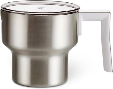 Тчібо Індукційний спінювач молока, без пригорання, миється в посудомийній машині, теплий та холодний молочний пінок, для лате макіато, капучино та какао, кремовий білий