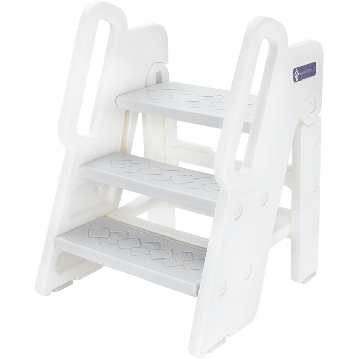 Дитячий тривалий стільчик Funecho: регульована висота, безпечні сходинки, антиковзаюча поверхня, пластик, сірий