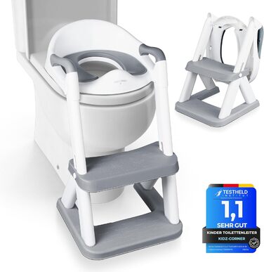 Дитячий унітаз-сходи KidzCorner з регульованою висотою, складаний, для привчання до горщика та як підніжка