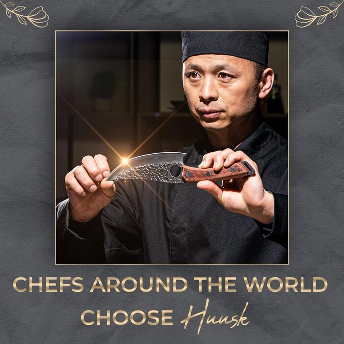 Японський ніж Huusk Kochmesser: професійний кухонний ніж для нарізки та подрібнення, оригінальна японська сталь, висока гострота