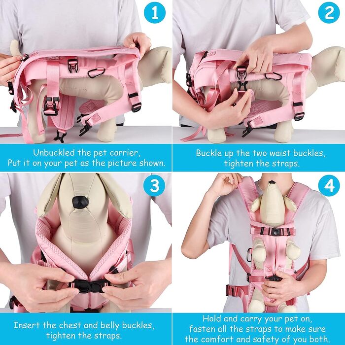 Рюкзак для собак PetBonus регульований XL рожевий