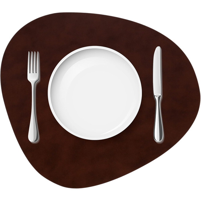 Набори серветок на стіл, 4 шт. – екологічні, стабільні та неслизькі – з преміальної еко-шкіри, Made in Germany (сучасний дизайн), темно-коричневий колір