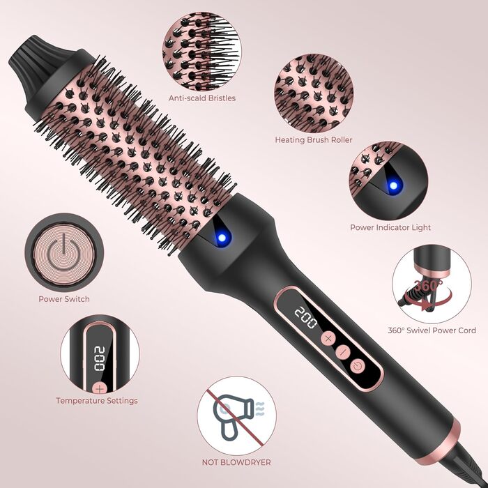 В 1 Airstyler іонний фен, плойка, щітка для випрямлення, набір для укладання, білий/чорний/золотий, 6