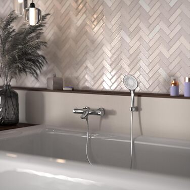 Змішувач для ванни Schütte London з термостатом, захист від ошпарювання 38°C, хром