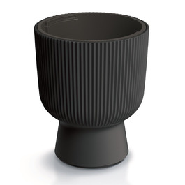 Плантатор для квітів DBMIG, горщик для рослин, циліндричний дизайн, рифлена поверхня, 36,5 см, антрацит, Ø 29,8 см