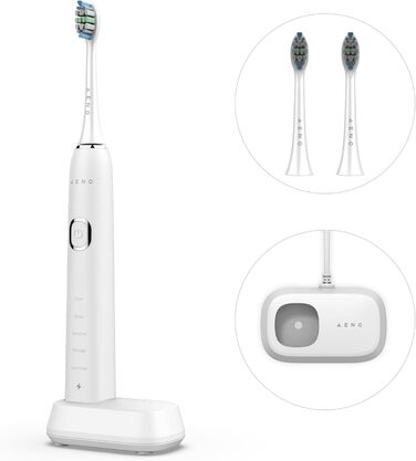 Електрична зубна щітка AENO DB6 Sonic – 5 режимів, 40 днів роботи, бездротове заряджання, преміум-щітинки, нагадування про заміну насадки, 46000 вібрацій/хв.