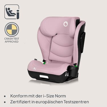 Автокрісло Lionelo NEAL I-Size, група 2/3, 100-150 см, 3-12 років, ISOFIX, регульована підголовник, бічні захисти, підлокітники, стандарт R129