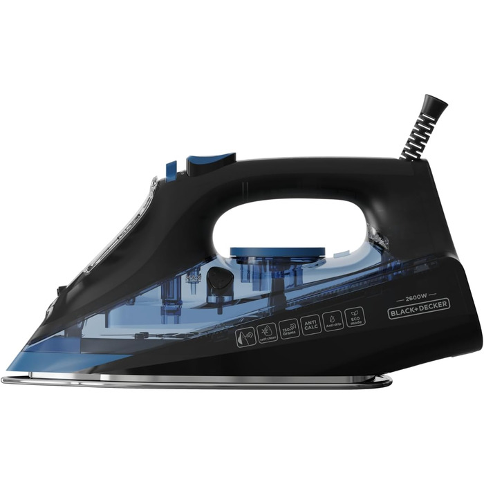 Праска Black+Decker BXIR2606E: 2600W, керамічна підошва, 150 г/хв, антикальк, вертикальне прасування