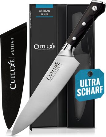 Ніж кухарський Cutluxe 20 см – кухонний ніж з німецької сталі, серія Artisan