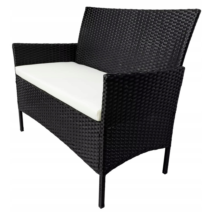 Комплект садових меблів Rino з ротанга, чорний, 7 предметів