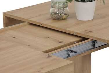 Розсувний обідній стіл Agnes з дерева, шпон дуба Artisan, 140-220x90x76 см