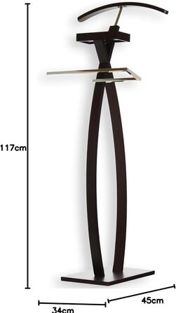 Стійка для одягу Herrendiener з вішалкою для штанів, практичний буфет для одягу з полицею для прикрас, сучасний чоловічий/жіночий стійка для одягу білого (темно-коричневого) кольору