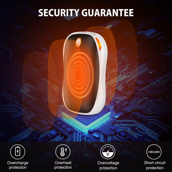 Електричний ручний гріє 5000mAh, 2 шт. - багаторазовий кишеньковий гріє для активного відпочинку, зимовий подарунок для дітей, жінок та чоловіків (чорний)