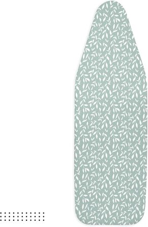 Чохол для прасувального столу Encasa XO з фетровою підкладкою 3 мм, посиленням шнуром (підходить для стандартних прасувальних столів 72x30 см), з терморефлексним покриттям, принт - Велике листя зелене