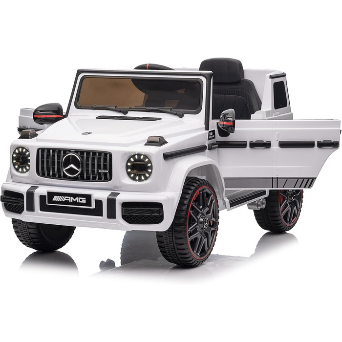 Дитячий електромобіль Mercedes G63 AMG FINOOS, 12V, з пультом, 3 швидкості, LED, музика, USB, білий