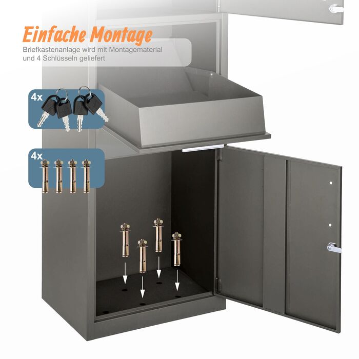 Скринька для листів Relaxdays з відділенням для пакунків