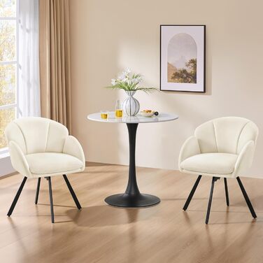 Офісний стілець Yaheetech 360° обертовий, оксамитовий, з подвійним сидінням, бежевий - для офісу, спальні, вітальні