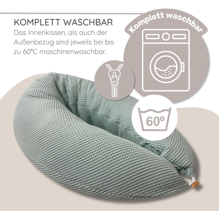 Підкова HOBEA-Germany XXL для вагітних, з підголівником, 190x76 см, з бавовни, для сну на боці, з чохлом (Jaguarflecken, подушка для годування)