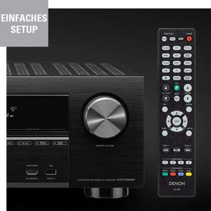 Підсилювач Denon AVC-X3700H 9.2, Alexa, 8K, Bluetooth, Wi-Fi, Dolby Atmos, HEOS, Чорний