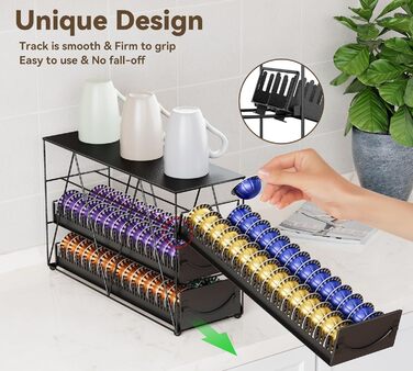 Тримач для капсул Vertuo/Nespresso (90 шт.) - металевий, чорний
