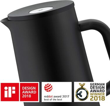 Термос-ізолювальна канва WMF Impulse 1 л, чорна, для кави та чаю, ізоляція 24 годин, з кнопковою кришкою