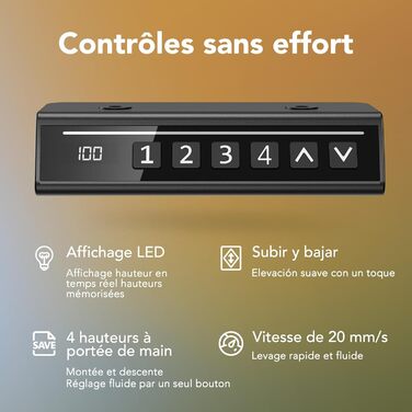 Електричний стіл HUANUO, 80 x 48 см, 4 положення, для дому та офісу