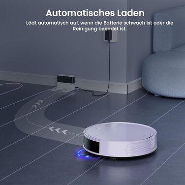 Робот-пилосос OKP K5P Purple: 5000Pa, навігація, HEPA-фільтр, Wi-Fi, для тварин, килимів, твердих підлог