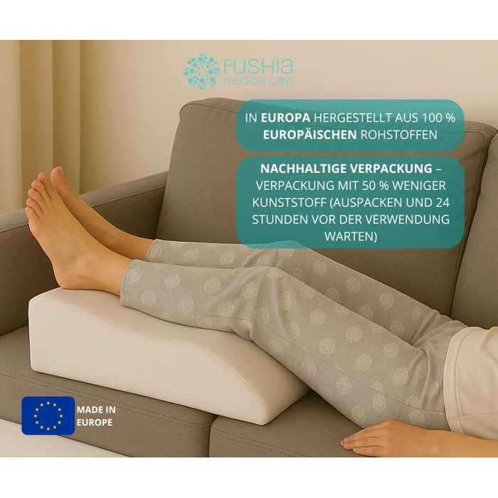 Ортопедична подушка для ніг з м'якої піни, для поліпшення кровообігу, знімний чохол (біла тканина)