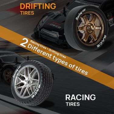 RC Автомобіль для дрифту 1:14 4WD GT – Радіокерування, пропорційний газ, чорний колір – Іграшка для дітей та дорослих