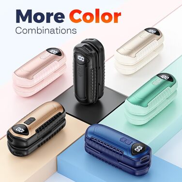 Грілки для рук акумуляторні, 2 шт, електричні, портативні, 6000mAh, кишенькові, ультралегкі, 5 режимів нагріву до 55°C, для кемпінгу, чорні