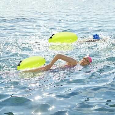 Плавучий буй Lyneun для дорослих, надувний Буй для плавання, плавальний буй для триатлону на відкритій воді для водних видів спорту (жовтий )
