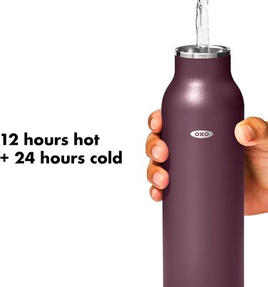 OXO Strive Ізольована пляшка для води зі стандартним носиком, 473 мл, фіолетовий гранат